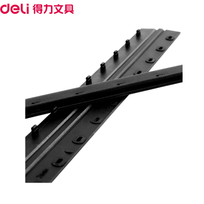 得力(deli)382812.5mm装订夹条黑色100支/盒10孔装订夹装订押条压边条胶圈装订夹边条塑料夹条