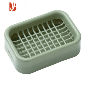 三维工匠创意大号肥皂盒加厚双层塑料沥水香皂盒子浴室洗衣皂托皂架置物架 北欧绿❤双层沥水