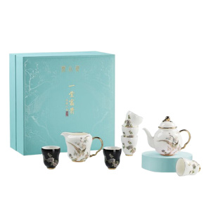 茶小姿茶壶杯碟套装10头一堂富贵系列