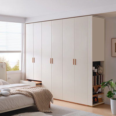 全友家居现代简约卧室北欧风衣柜衣橱L灯大衣柜加高衣柜