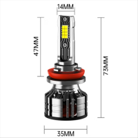 led汽车大灯h4led大灯远近一体透镜大灯超亮H4大灯泡