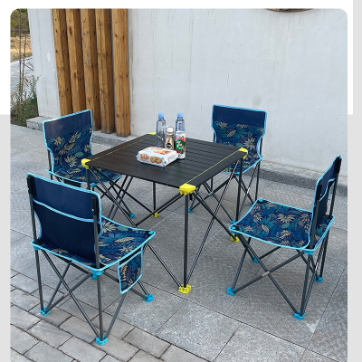  户外折叠桌椅套装便捷式迈高登自驾游装备车载铝合金蛋卷露营桌野餐桌椅