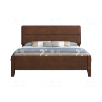 臻远 ZY4022901实木床简约1.2米单人床 胡桃色