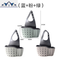 厨房用品水沥水挂袋水龙头置物架沥水篮抹布海绵收纳篮按扣式 三维工匠