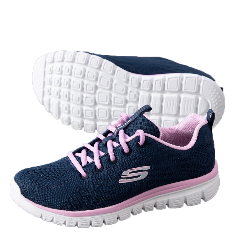 斯凯奇 女网面健步运动鞋 12615-NVPK85 双