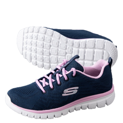 斯凯奇 女网面健步运动鞋 12615-NVPK85 双
