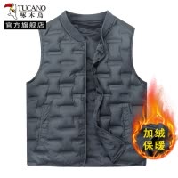啄木鸟羽绒马甲男2024冬新款保暖内穿背心加绒加厚中老年爸爸内胆