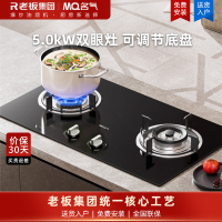 名气(MQ)燃气灶家用 5.0kW大火力双眼灶钢化玻璃面板一级能效燃气灶A6102B天然气
