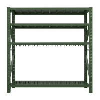 鑫升顺消防铁锹镐农具摆放架安保装备器材存放架绿色货架盾牌架中型-主架