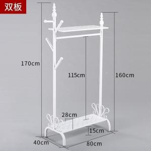 森美人简易衣帽架卧室移动挂衣架落地欧式铁艺家用衣服挂架收纳架