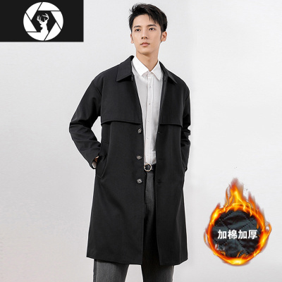 HongZun中长款风衣男士秋冬2020新款韩版潮流帅气商务大衣英伦风休闲外套风衣