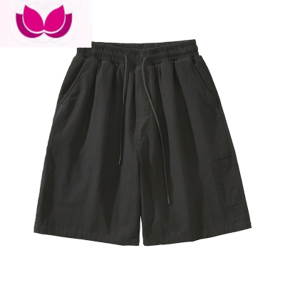 七斓夏季新品男士短裤设计款小众口袋潮五分裤bf风宽松直筒休闲裤子