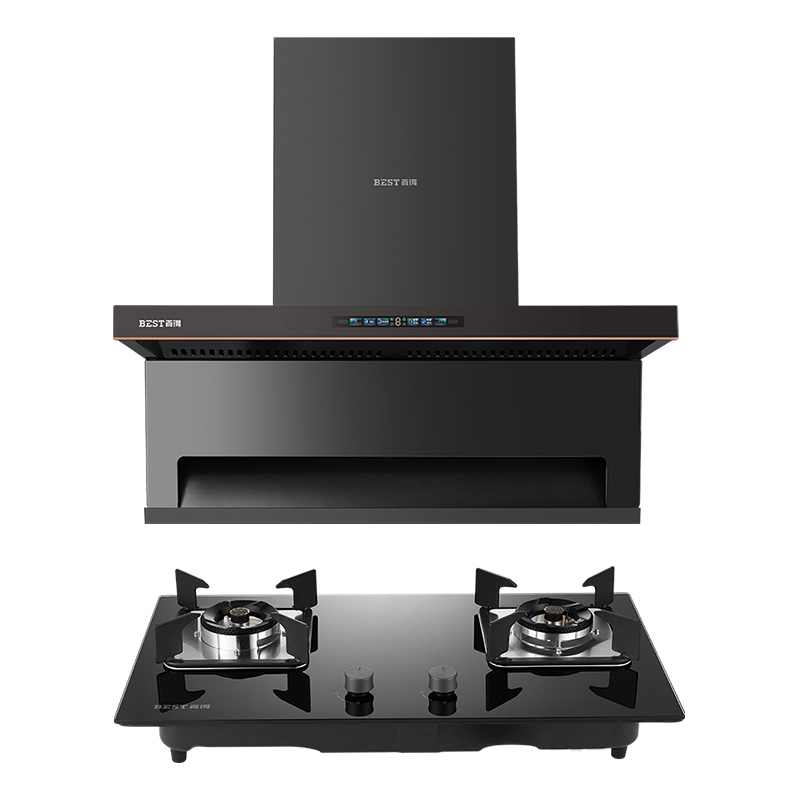 百得(BEST)华帝股份烟灶套装AC13Pro+AQ12 28m³顶侧三吸油烟机直流变频5.0kW大火力液化气