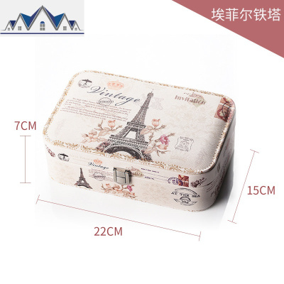 欧式皮革首饰收纳盒家用耳环耳钉戒指手表饰品整理盒子大容量防尘 三维工匠