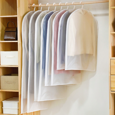 中号5个壹志衣服防尘罩侧开拉链防尘套呢大衣西服罩西装挂衣袋半透明防尘袋挂式收纳袋居家用品全封闭衣柜收纳短款