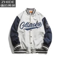 SUNTEK听风春季新款日系拼色字母刺绣棒球服男学生潮流运动夹克休闲外套夹克