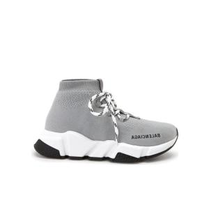 巴黎世家(Balenciaga)灰色拼色圆头厚底运动鞋女款休闲跑步鞋正面