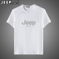 JEEP SPIRIT夏季新款男士圆领运动休闲T恤衫半袖汗衫套头打底