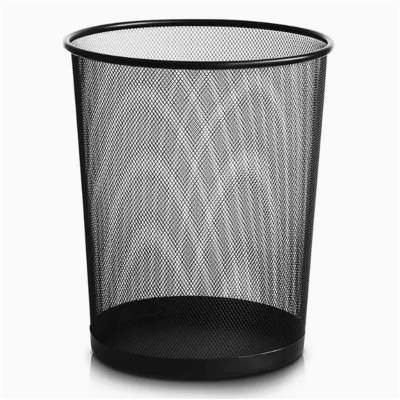 鲸轩 J605 12.5L 26*28cm 中号防锈金属铁丝网格垃圾桶 (计价单位:个)黑色