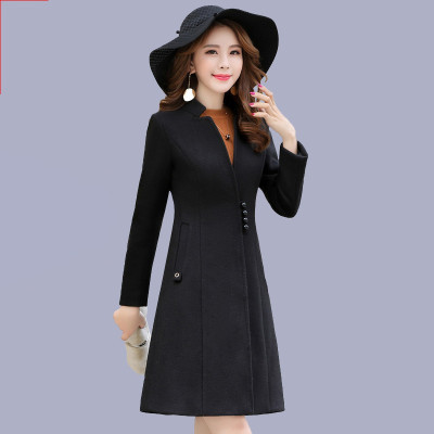 FISHBASKET毛呢外套女装中长款韩版2020新款款时尚气质淑女显瘦呢子大衣毛呢外套