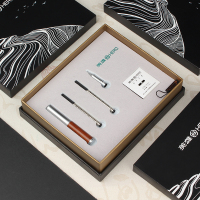 HERO/英雄钢笔木杆袖珍笔9385双笔头套装礼盒礼物送礼定制男士学生练字女生送老师