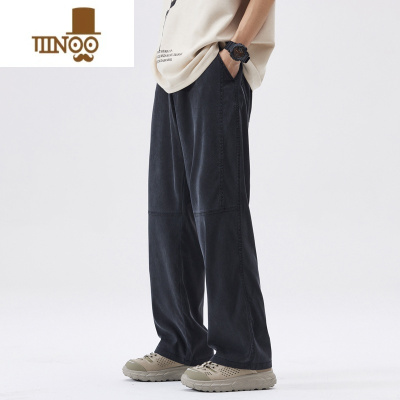 YANXUWOODSOON男士休闲裤夏季宽松垂感户外运动长裤潮牌百搭男生直筒裤