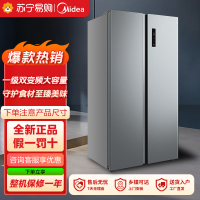 美的(Midea)家用电冰箱一级能效变频节能 570升双开门对开门冷无霜大容量BCD-570WKPM(E) 钛钢灰-星烁