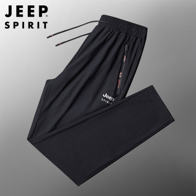 JEEP SPIRIT卫裤男春秋夏季男弹力休闲运动裤冰丝长裤8828A