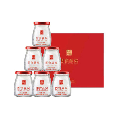 [七夕礼物]东阿阿胶 即食燕窝 妈妈生日礼物[1.5g投料量]70g*6瓶礼盒装 送女友送老婆送长辈 好滋补认证