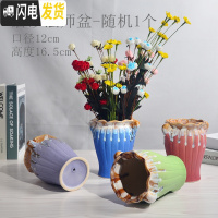 三维工匠陶瓷花盆多肉绿萝吊兰盆栽 家用阳台室内创意 磨砂法师盆随机1个 中等花盆容器