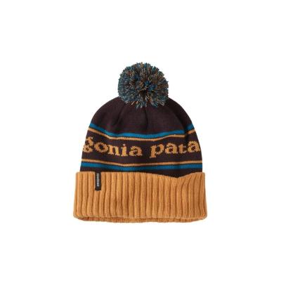  PATAGONIA再生涤纶毛线帽男纹理针织拼接连帽加厚保暖防寒加绒加 棕色