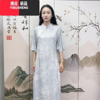YIBUSHENG棉绸连衣裙女日收腰薄款甜美碎花V领清凉人造棉度假沙滩长裙子