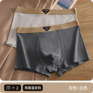 席迈娜Ximaina莫代尔男士平角内裤男纯棉抑菌透气舒适高弹大码短裤头