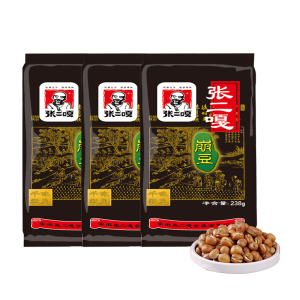 张二嘎 休闲零食小吃 炒货特产豆瓣蚕豆 坚果干果崩豆 238g*3包