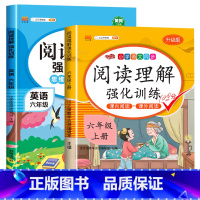 英语阅读理解(上下册一本)+语文阅读理解(上册) 小学六年级 [正版]六年级英语阅读理解专项训练书强化训练上下册每日一练