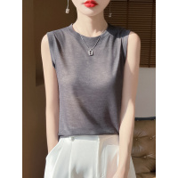 极简风感时尚女士精纺薄款背心春夏新款圆领套头针织内搭吊带