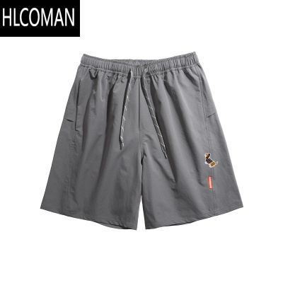 HLCOMAN潮牌纯色腊肠狗短裤男2025夏季五分裤情侣宽松直筒裤子女