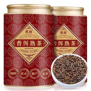 云南普洱茶熟茶云南勐海宫廷普洱茶熟茶金芽陈香老熟茶叶罐装