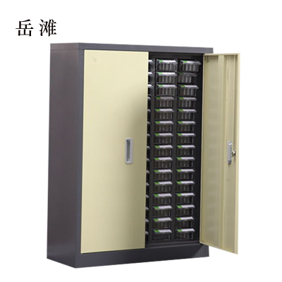 岳滩文件柜零件整理柜抽屉式铁皮柜分类柜文件柜75抽透明带门小号抽屉
