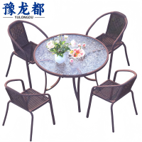 豫龙都洽谈桌四椅套