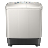美的(Midea)半自动双桶洗衣机 8公斤洗+5.5脱水双缸波轮 老人简易操作 品质电机小巧不占地 租房宿舍必备