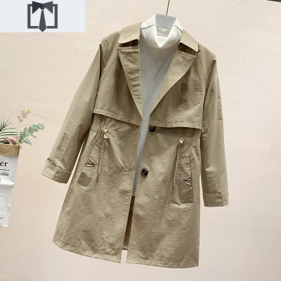 SUNTEK中长款风衣外套女2020秋装新款韩版百搭休闲小个子上衣bf显瘦大衣风衣