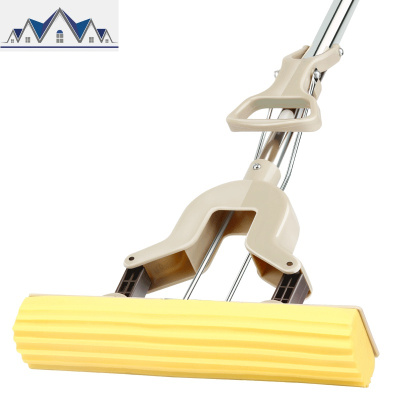 海绵拖把对折式挤水家用胶棉拖把头免手洗懒人吸水拖把28CM 三维工匠