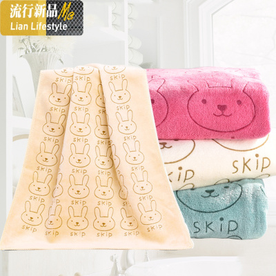 儿童洗澡浴巾卡通加厚成人吸水大号毛巾速干不毛家用裹巾非棉 三维工匠