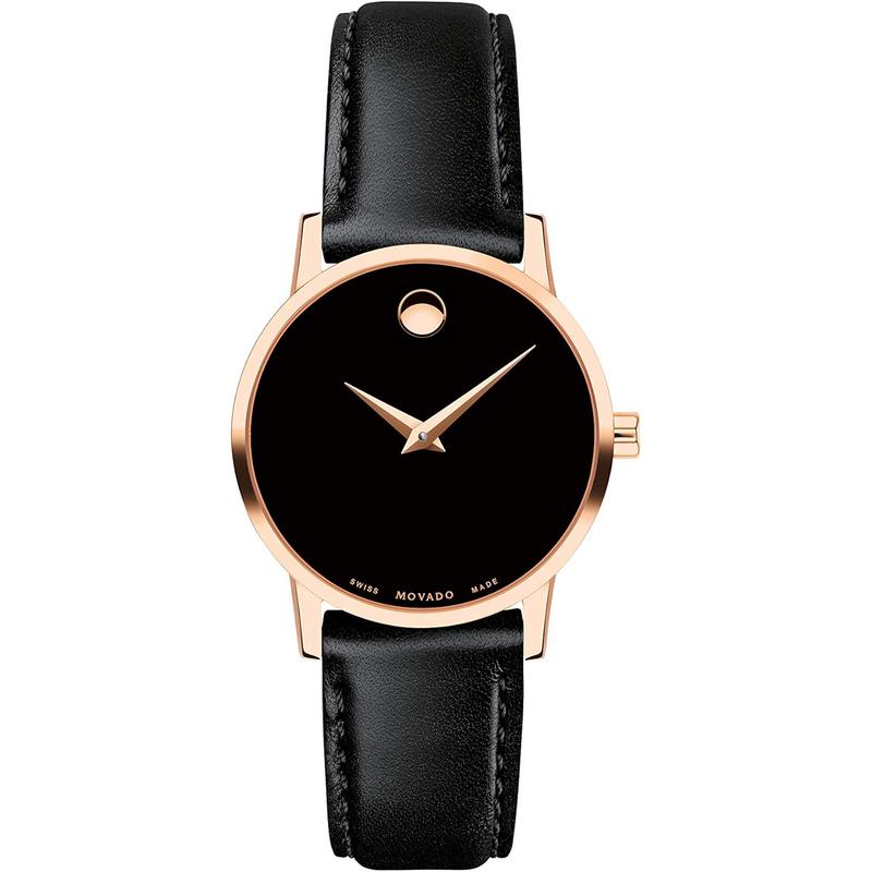 Movado/摩凡陀女士石英真皮表带米防水奢品级时尚腕表毫米雅黑表