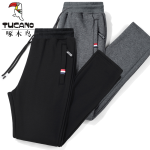 啄木鸟纯棉运动裤男士宽松冬季加绒休闲裤春秋款卫裤夏季跑步裤子