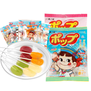 [16支]不二家清爽型棒棒糖8支/50g*2袋装休闲儿童零食棒棒糖