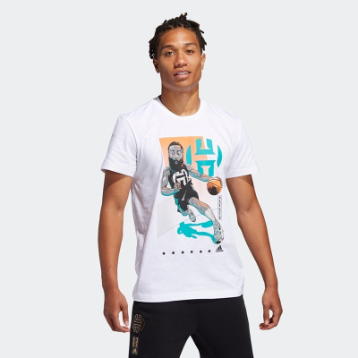 阿迪达斯adidas新款男装哈登篮球运动短袖FM4778