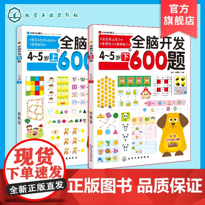 全脑开发600题4-5岁 上下2册 幼儿园小班教材用书 数学启蒙教材 幼儿早教书 儿童图书益智左右脑开发3-6岁书 阶梯