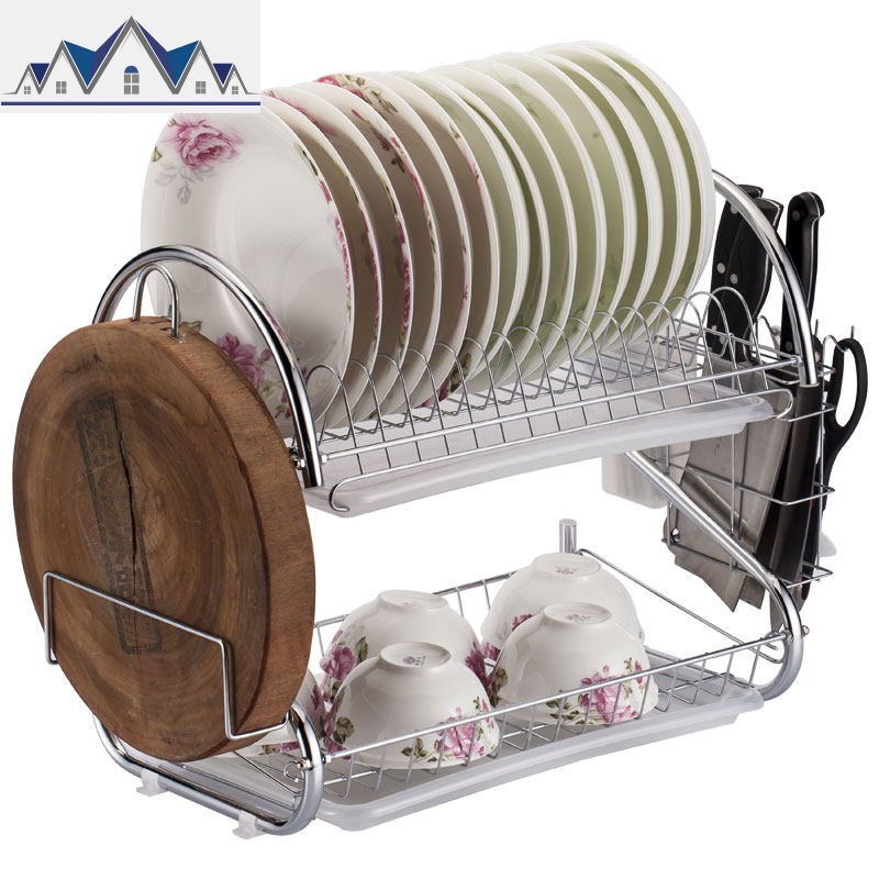不锈钢色碗架沥水碗架盘子凉晾放控水架厨房置物架装碗筷收纳盒箱 三维工匠
